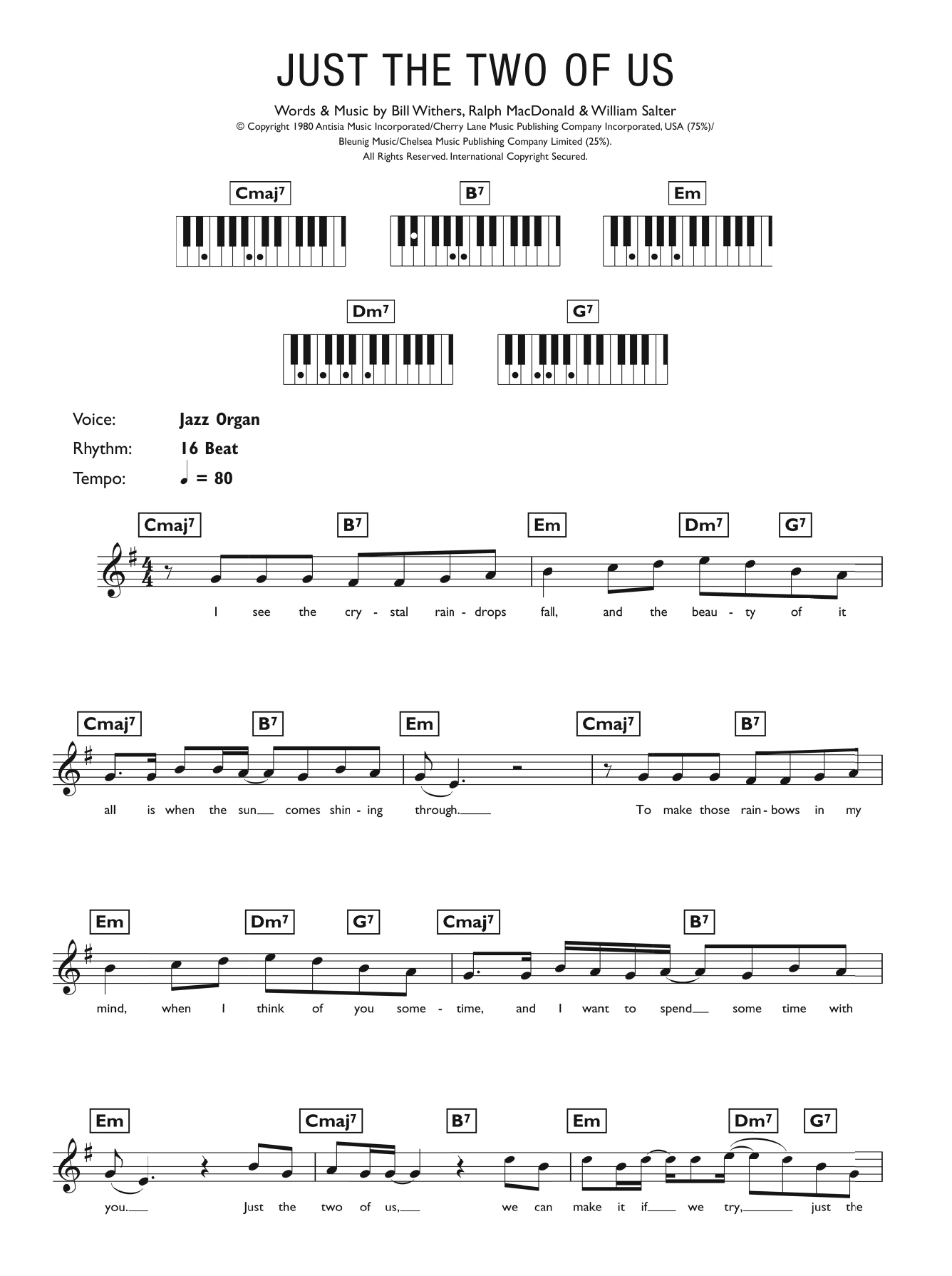 Download Bill Withers Just The Two Of Us Sheet Music