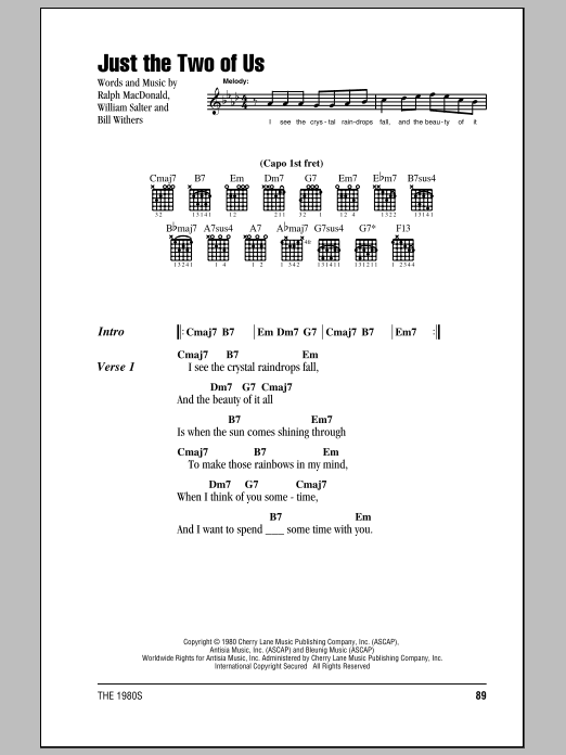 Download Grover Washington Jr. Just The Two Of Us Sheet Music