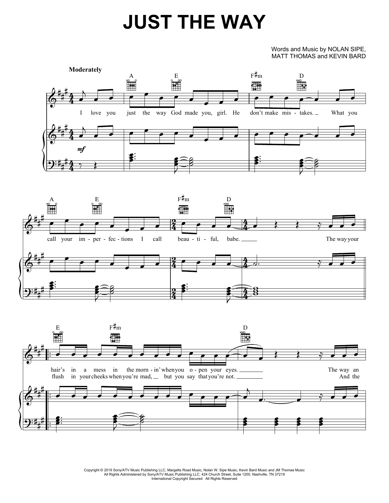 Download Parmalee & Blanco Brown Just The Way Sheet Music