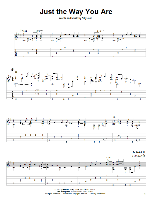 Download Billy Joel Just The Way You Are Sheet Music