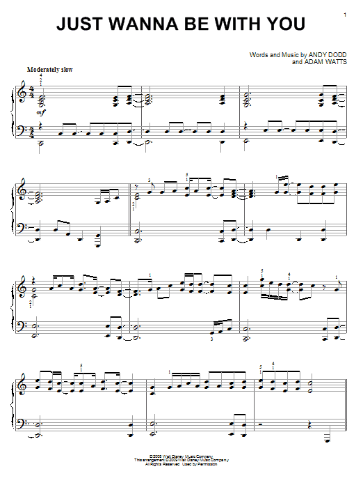 Download High School Musical 3 Just Wanna Be With You Sheet Music