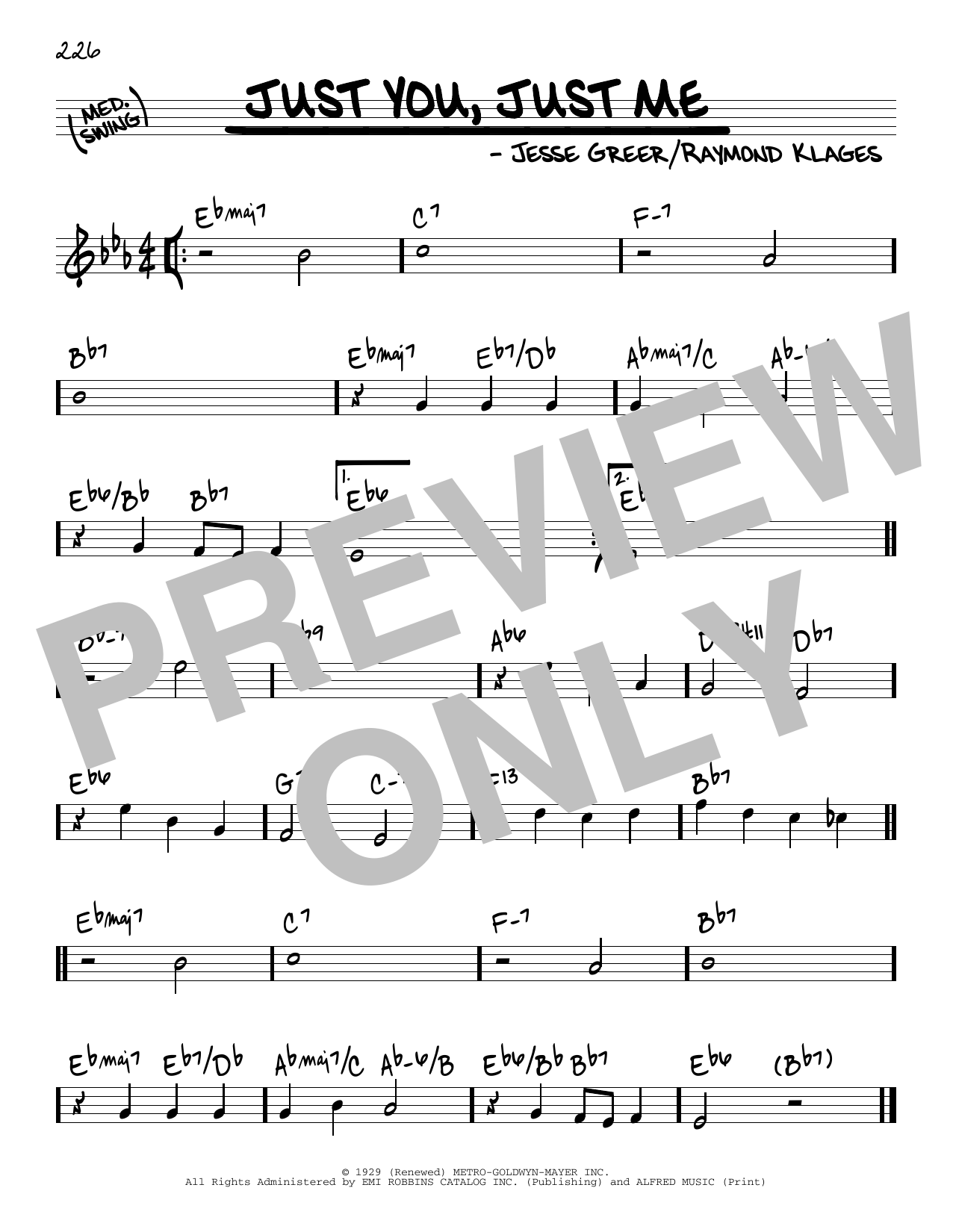 Download Raymond Klages Just You, Just Me Sheet Music
