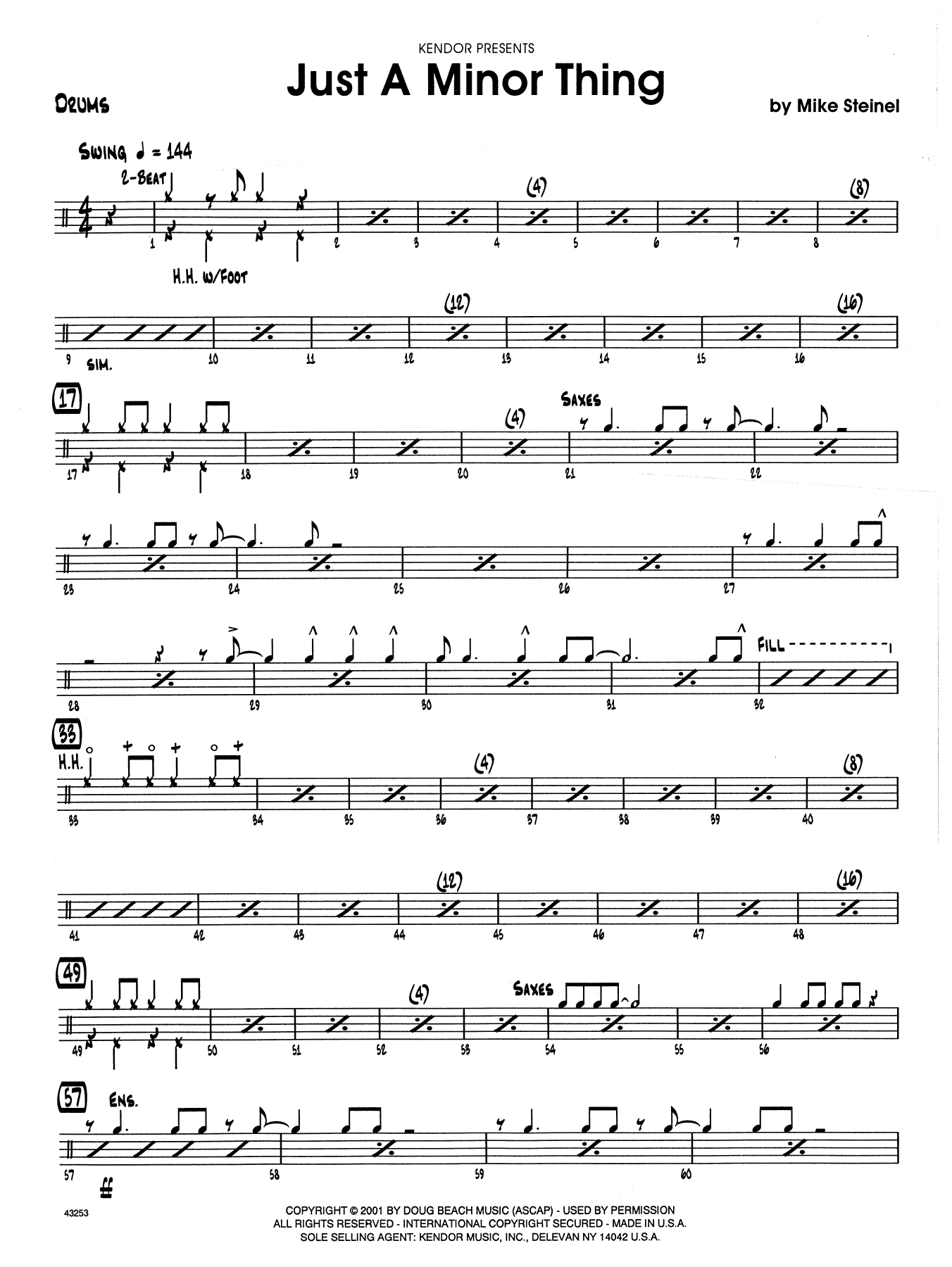 Download Mike Steinel Just A Minor Thing - Drum Set Sheet Music