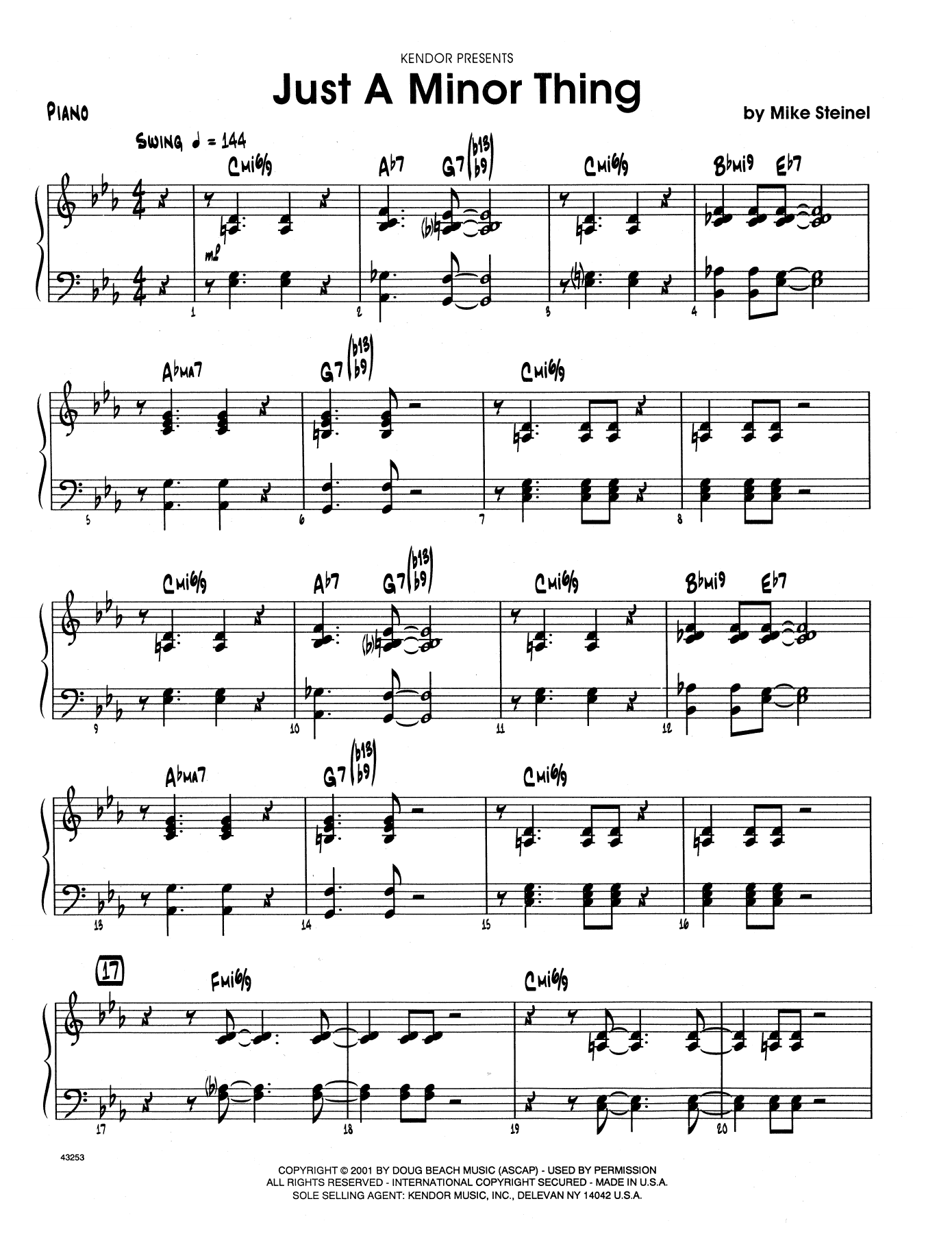Download Mike Steinel Just A Minor Thing - Piano Sheet Music