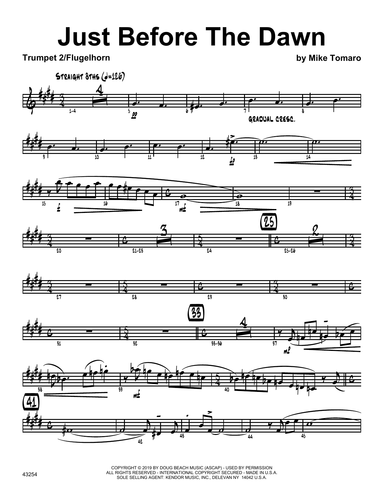 Download Mike Tomaro Just Before The Dawn - 2nd Bb Trumpet Sheet Music