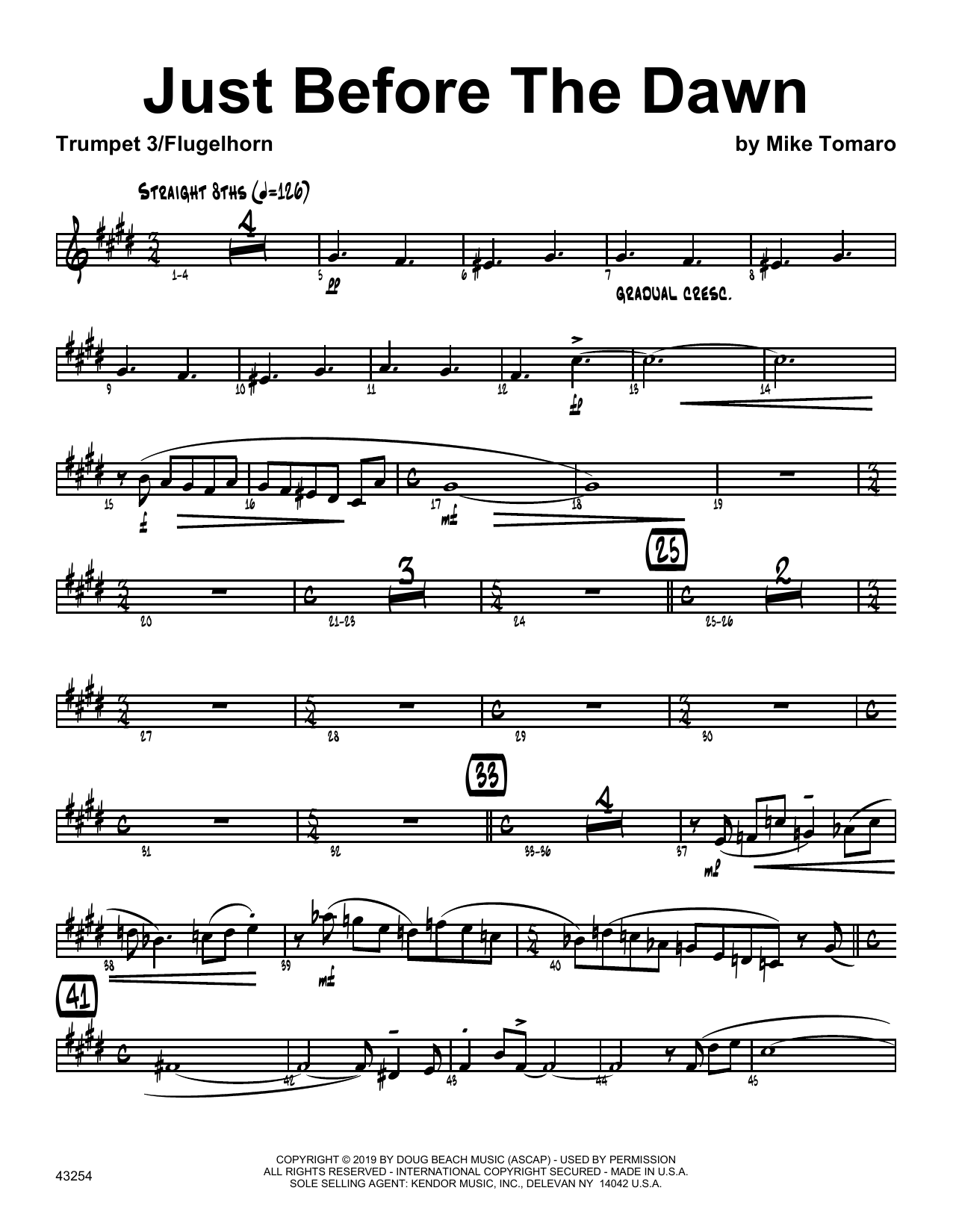 Download Mike Tomaro Just Before The Dawn - 3rd Bb Trumpet Sheet Music