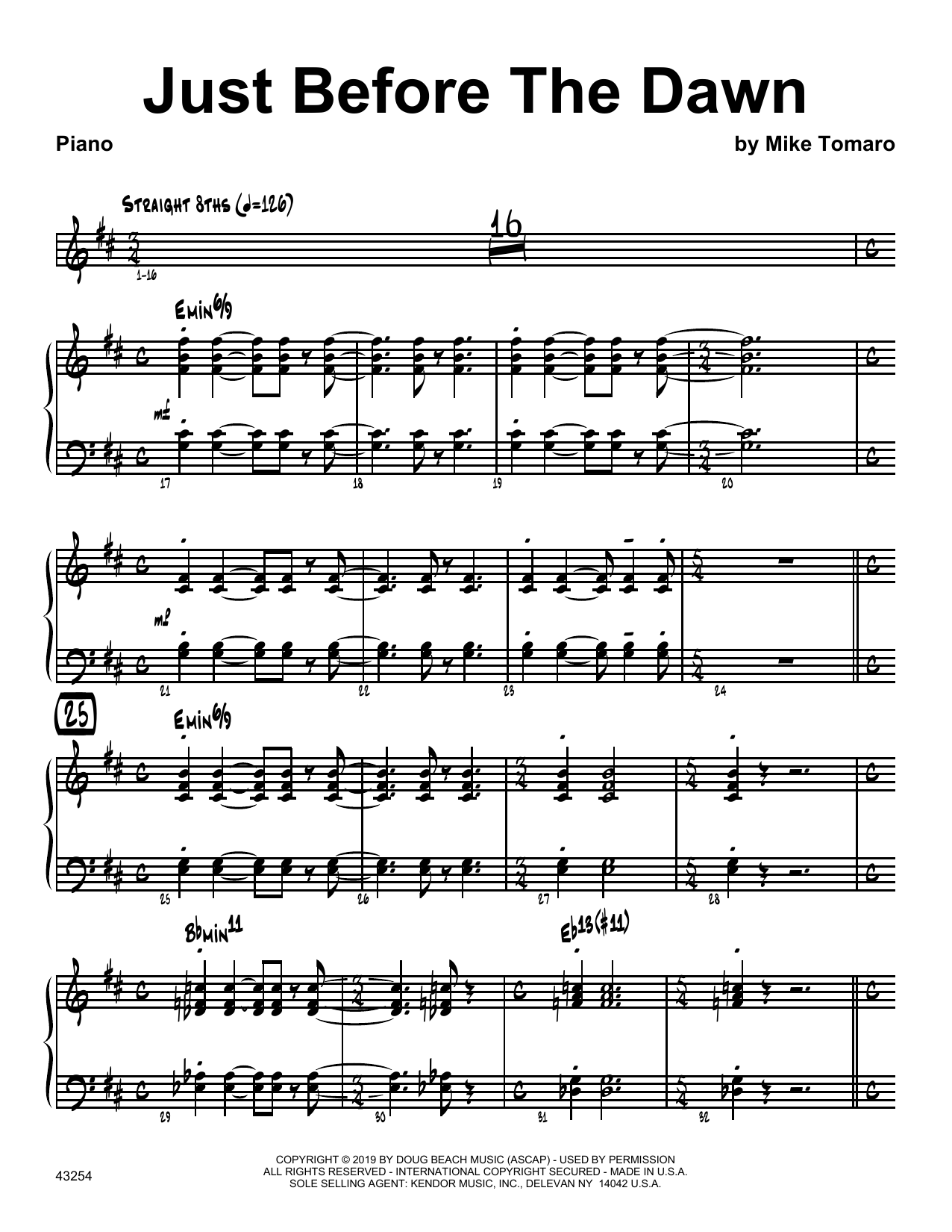 Download Mike Tomaro Just Before The Dawn - Piano Sheet Music