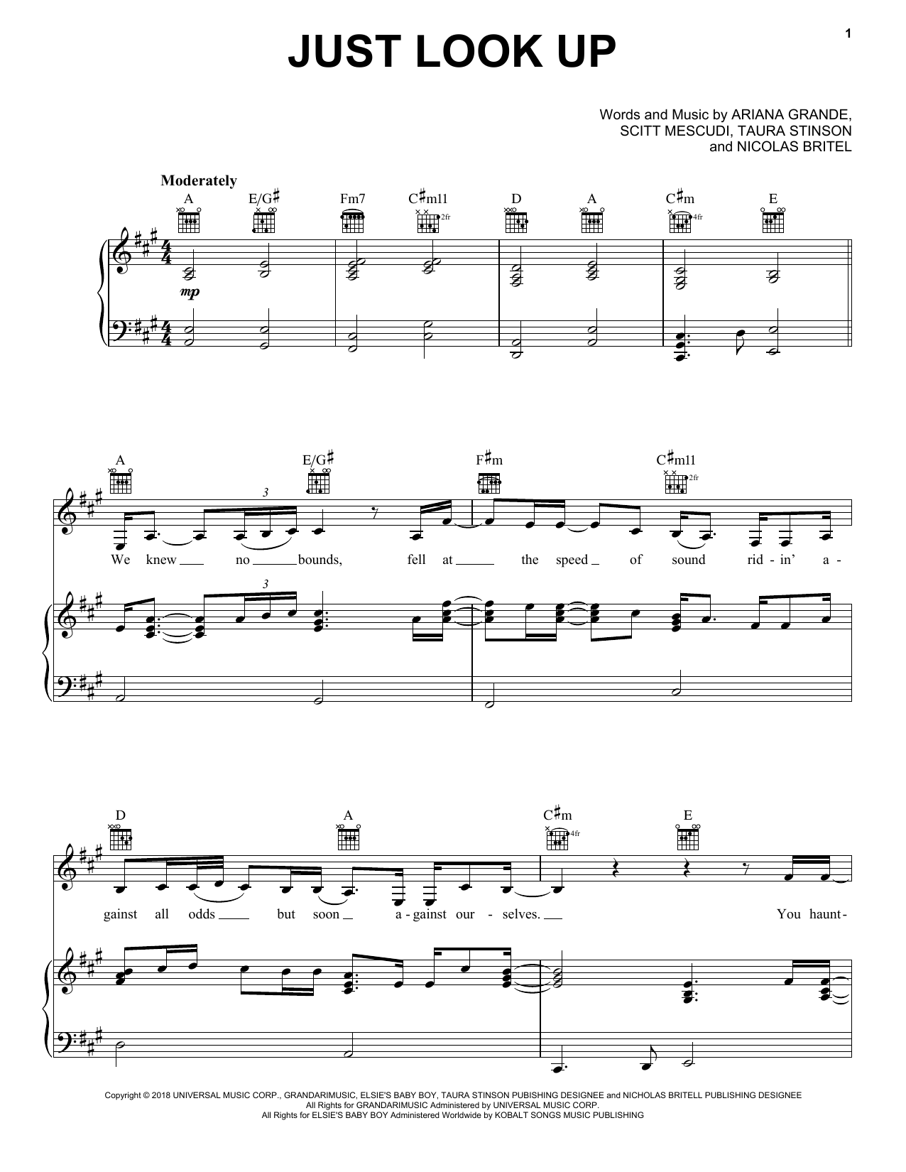 Ariana Grande & Kid Cudi Just Look Up (from Don't Look Up) sheet music notes printable PDF score