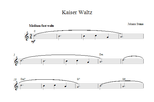 Johann Strauss II Kaiser Waltz sheet music notes printable PDF score
