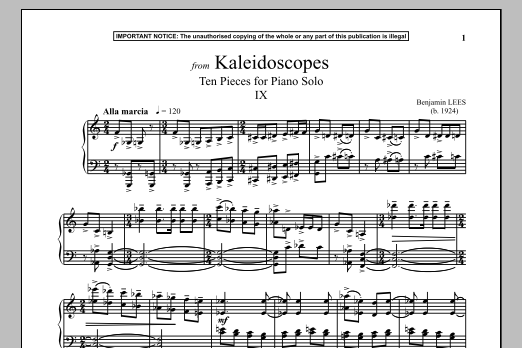 Download Benjamin Lees Kaleidoscopes, Ten Pieces For Piano Sol Sheet Music