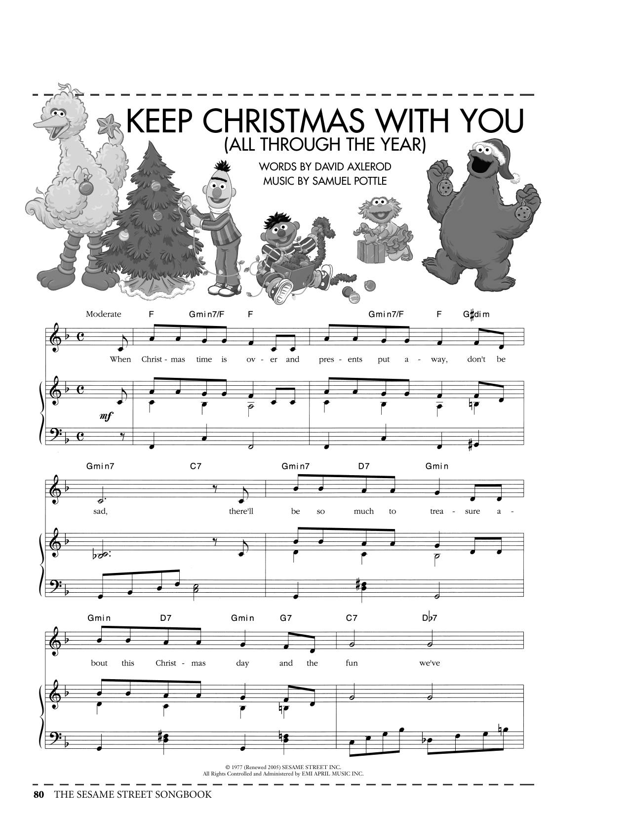 David Axlerod Keep Christmas With You (All Through The Year) (from Sesame Street) sheet music notes printable PDF score