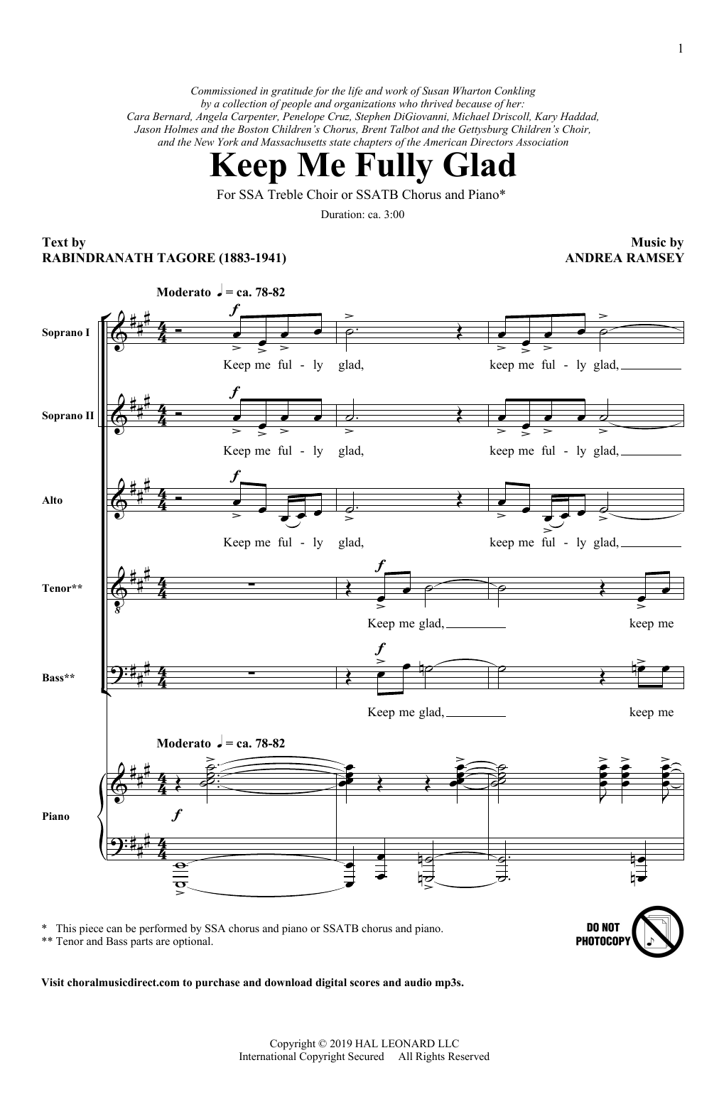 Download Andrea Ramsey Keep Me Fully Glad Sheet Music