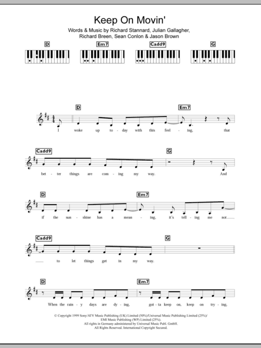 Download Five Keep On Movin' Sheet Music