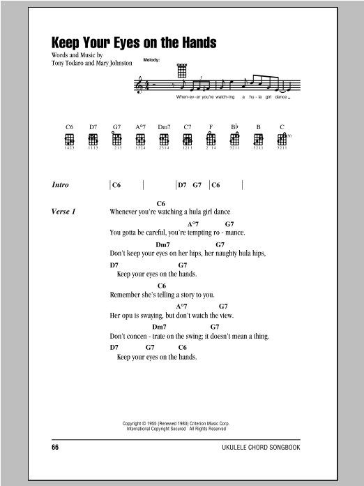 Download Mary Johnston Keep Your Eyes On The Hands Sheet Music