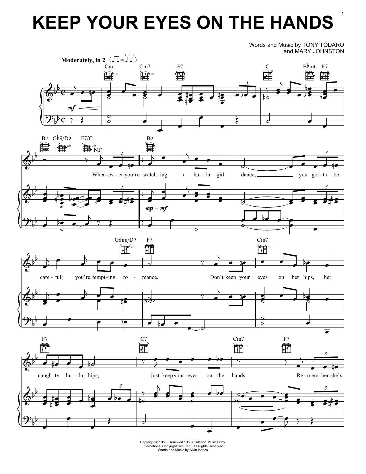 Download Tony Todaro Keep Your Eyes On The Hands Sheet Music