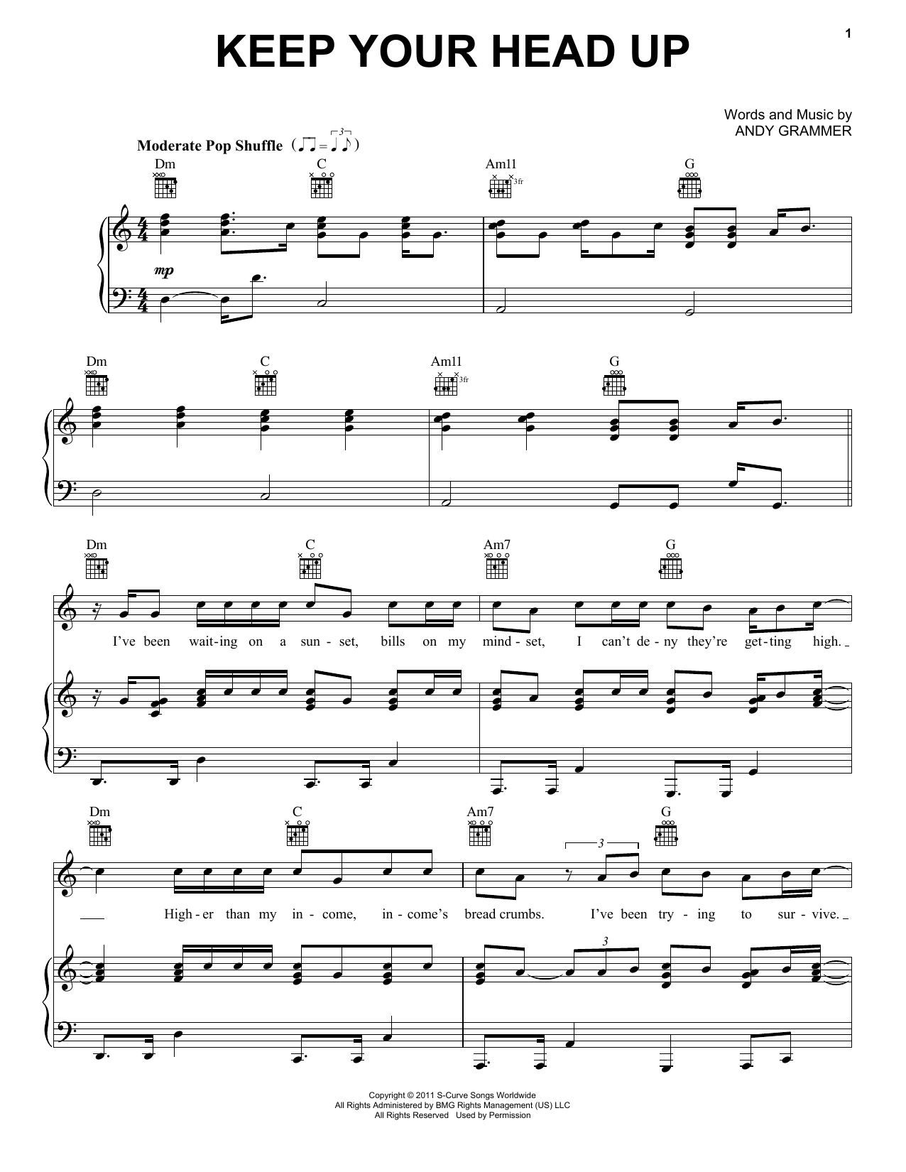 Download Andy Grammer Keep Your Head Up Sheet Music