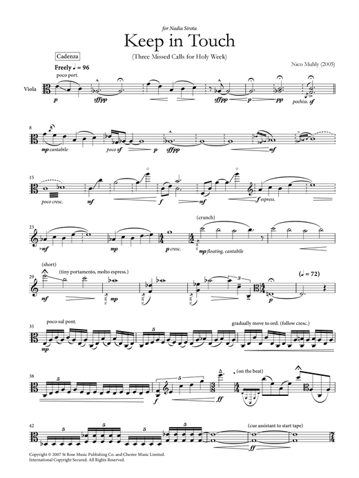 Download Nico Muhly Keep In Touch Sheet Music