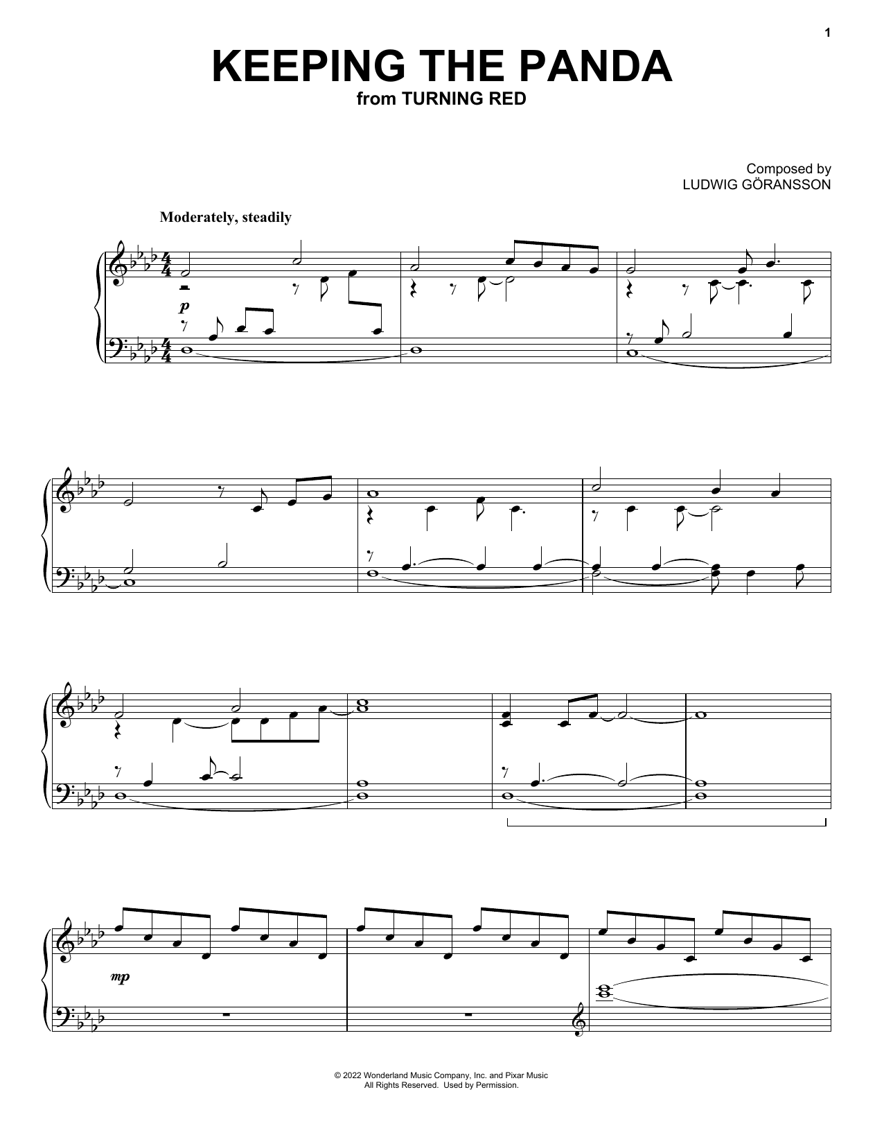 Download Ludwig Göransson Keeping The Panda (from Turning Red) Sheet Music
