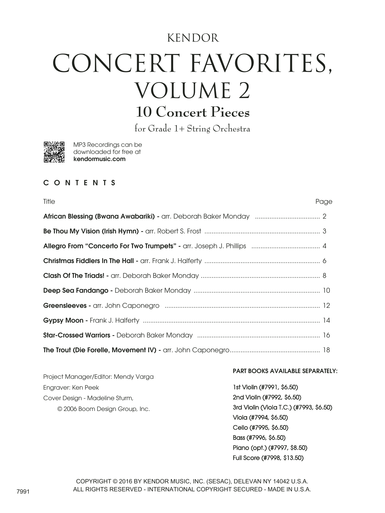 Download Various Kendor Concert Favorites, Volume 2 - 1s Sheet Music