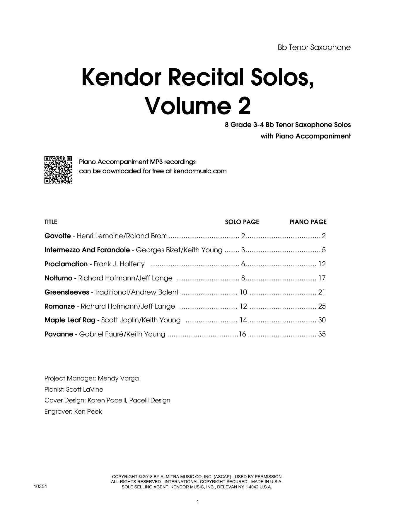 Download Various Kendor Recital Solos, Volume 2 - Bb Ten Sheet Music