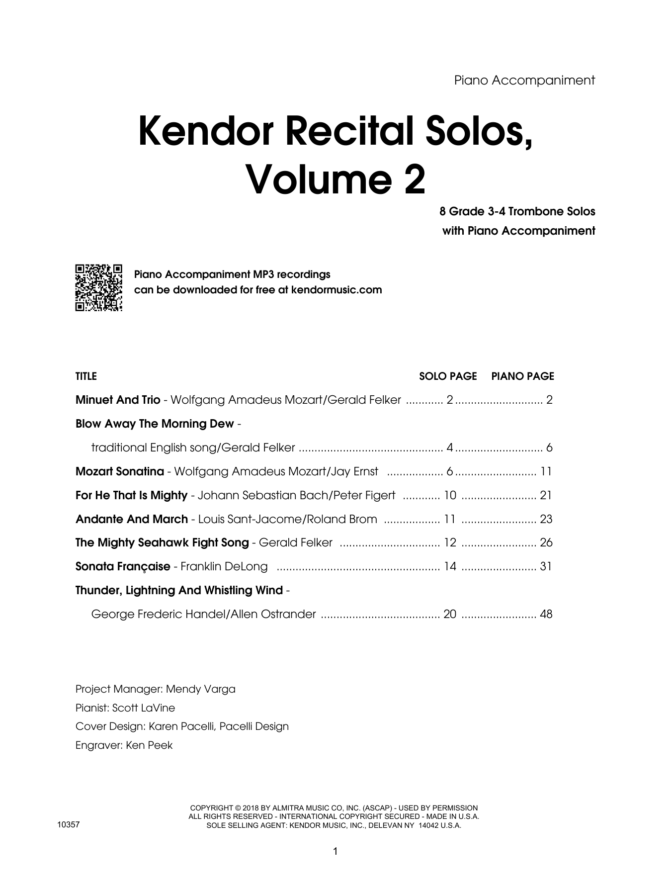 Download Various Kendor Recital Solos, Volume 2 - Trombo Sheet Music