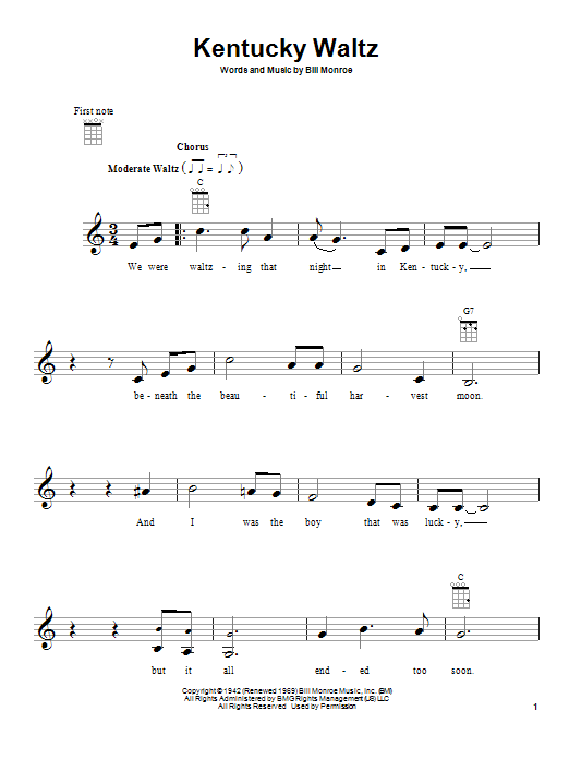 Download Eddy Arnold Kentucky Waltz Sheet Music