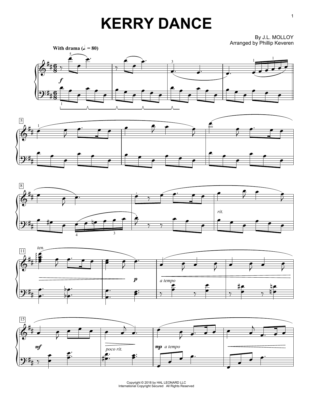 Download J.L. Molloy Kerry Dance [Classical version] (arr. P Sheet Music
