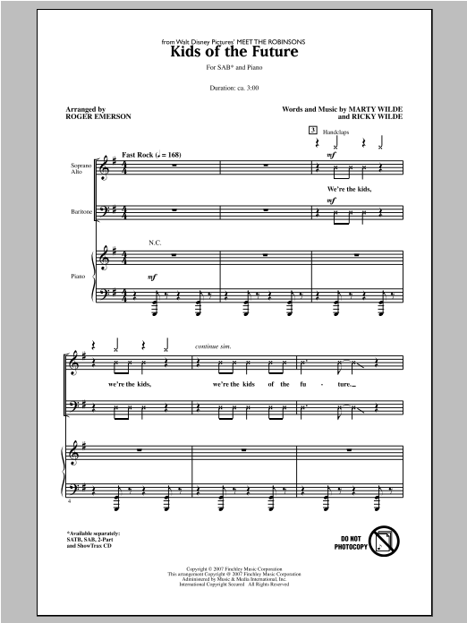 Download Jonas Brothers Kids Of The Future (arr. Roger Emerson) Sheet Music