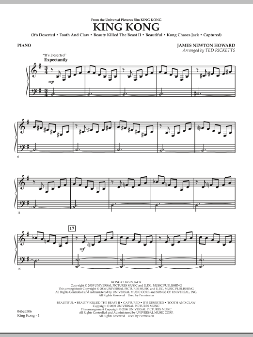 Download Ted Ricketts King Kong - Piano Sheet Music
