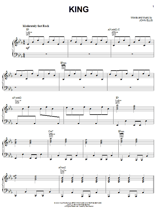 Tree63 King sheet music notes printable PDF score