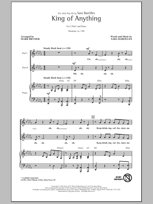 Download Mark Brymer King Of Anything Sheet Music