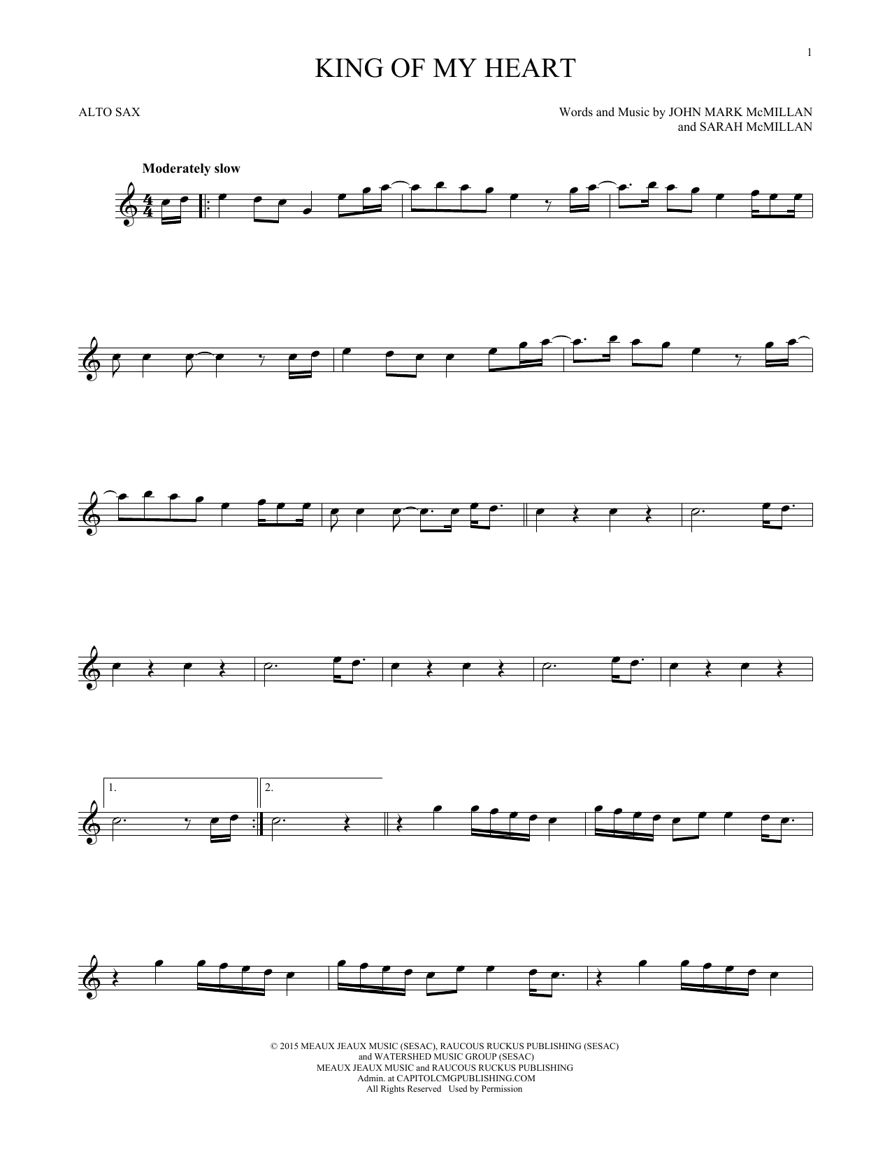 Bethel Music King Of My Heart sheet music notes printable PDF score