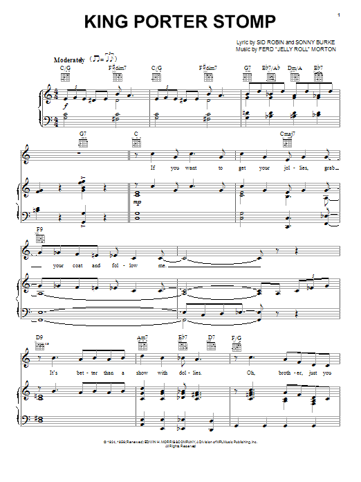 Download Ferdinand 'Jelly Roll' Morton King Porter Stomp Sheet Music