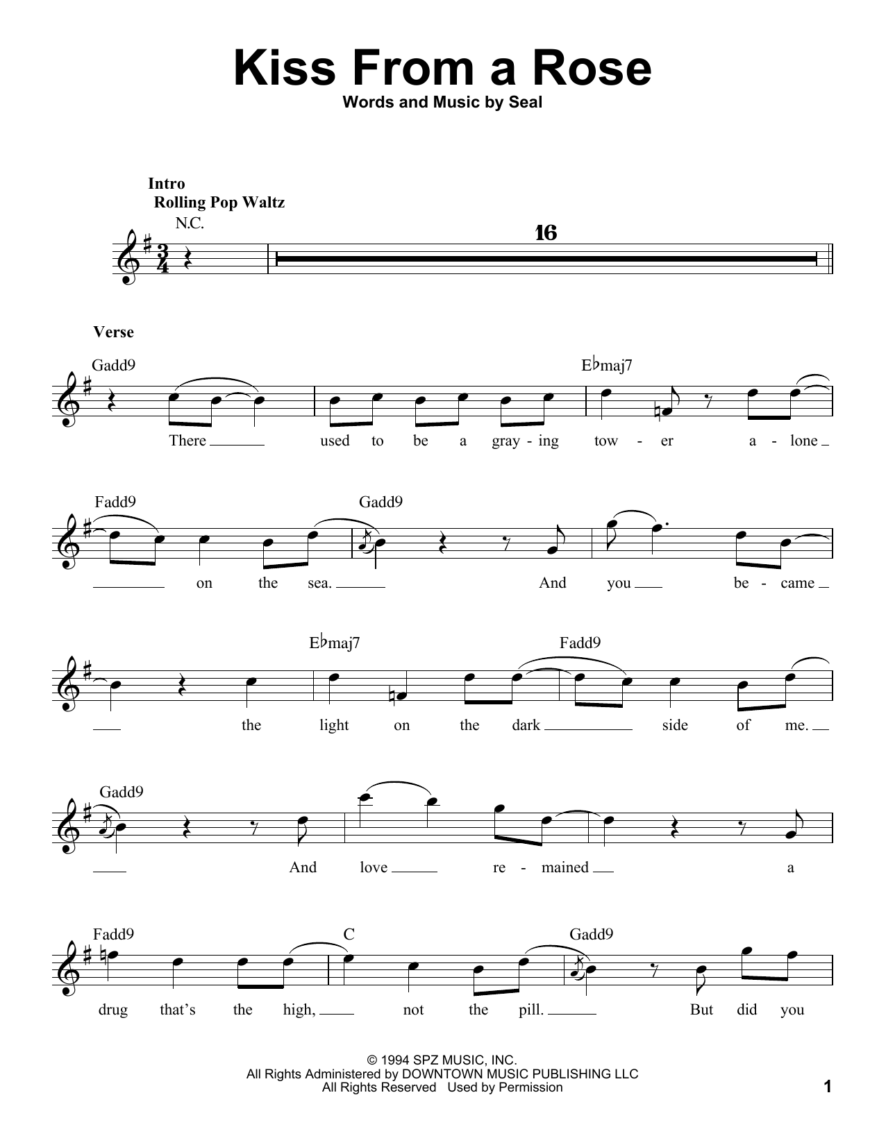 Download Seal Kiss From A Rose Sheet Music
