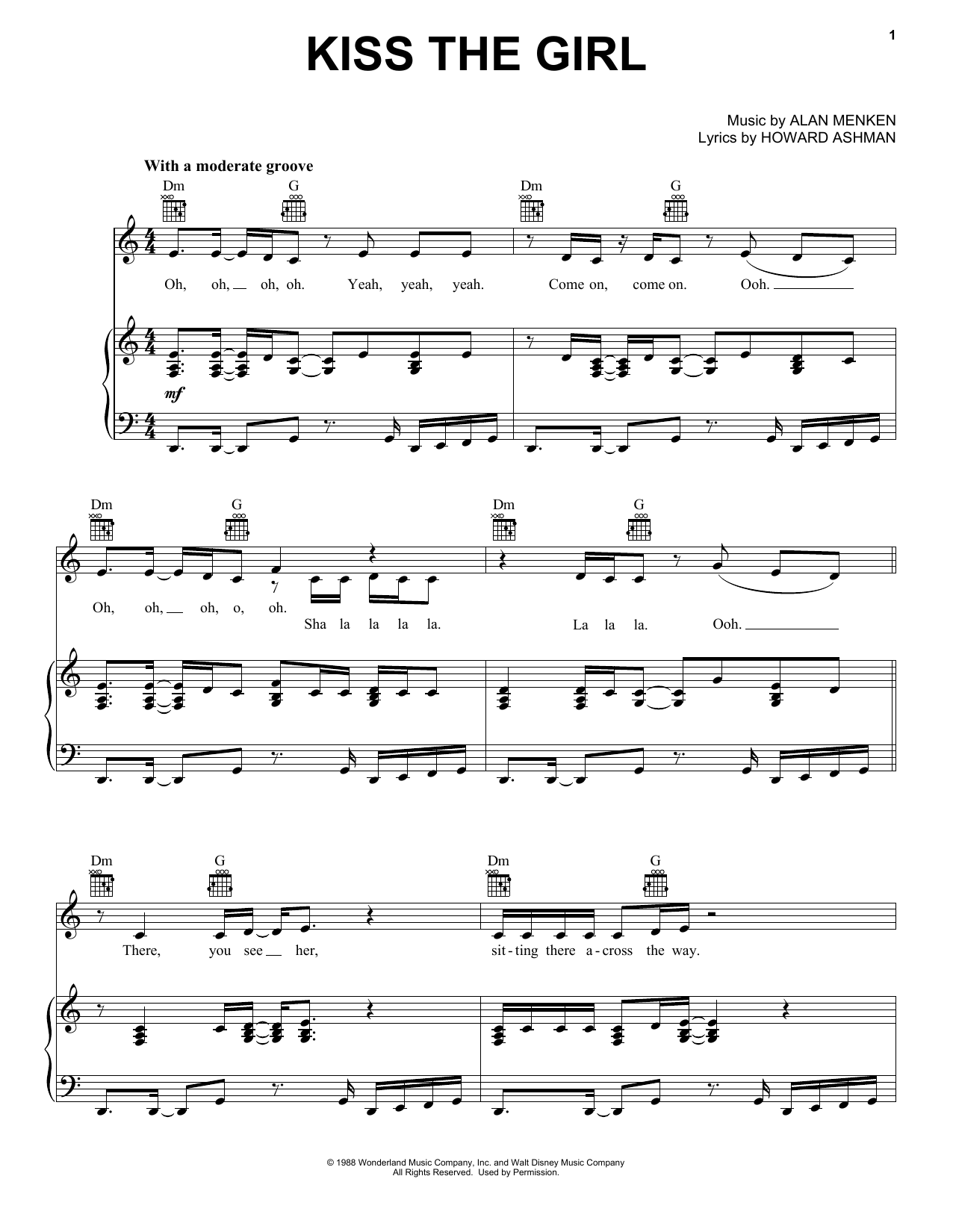 Download Alan Menken Kiss The Girl (from Disney's Descendant Sheet Music