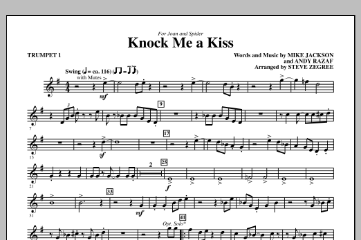 Download Steve Zegree Knock Me A Kiss - Trumpet 1 Sheet Music