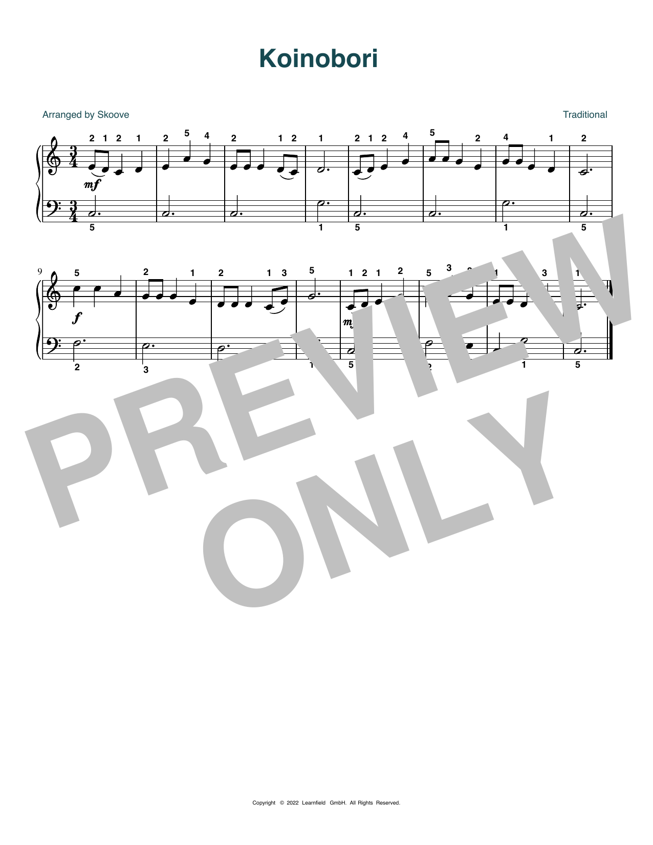 Download Traditional Koinobori (arr. Skoove) Sheet Music