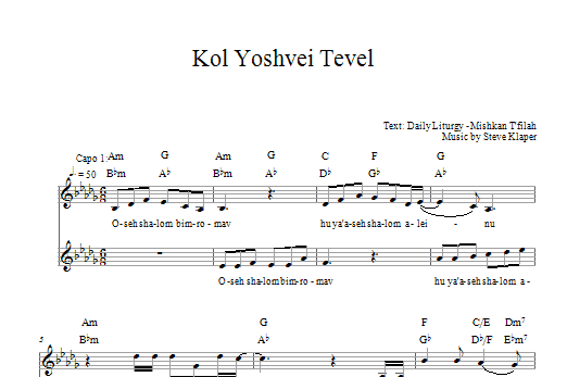 Download Steve Klaper Kol Yoshvei Tevel Sheet Music