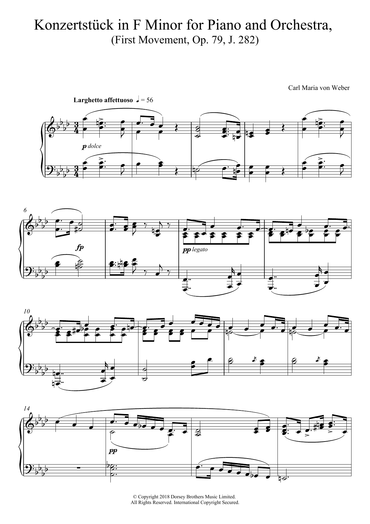 Download Carl Maria von Weber Konzertstück in F Minor for Piano and Sheet Music