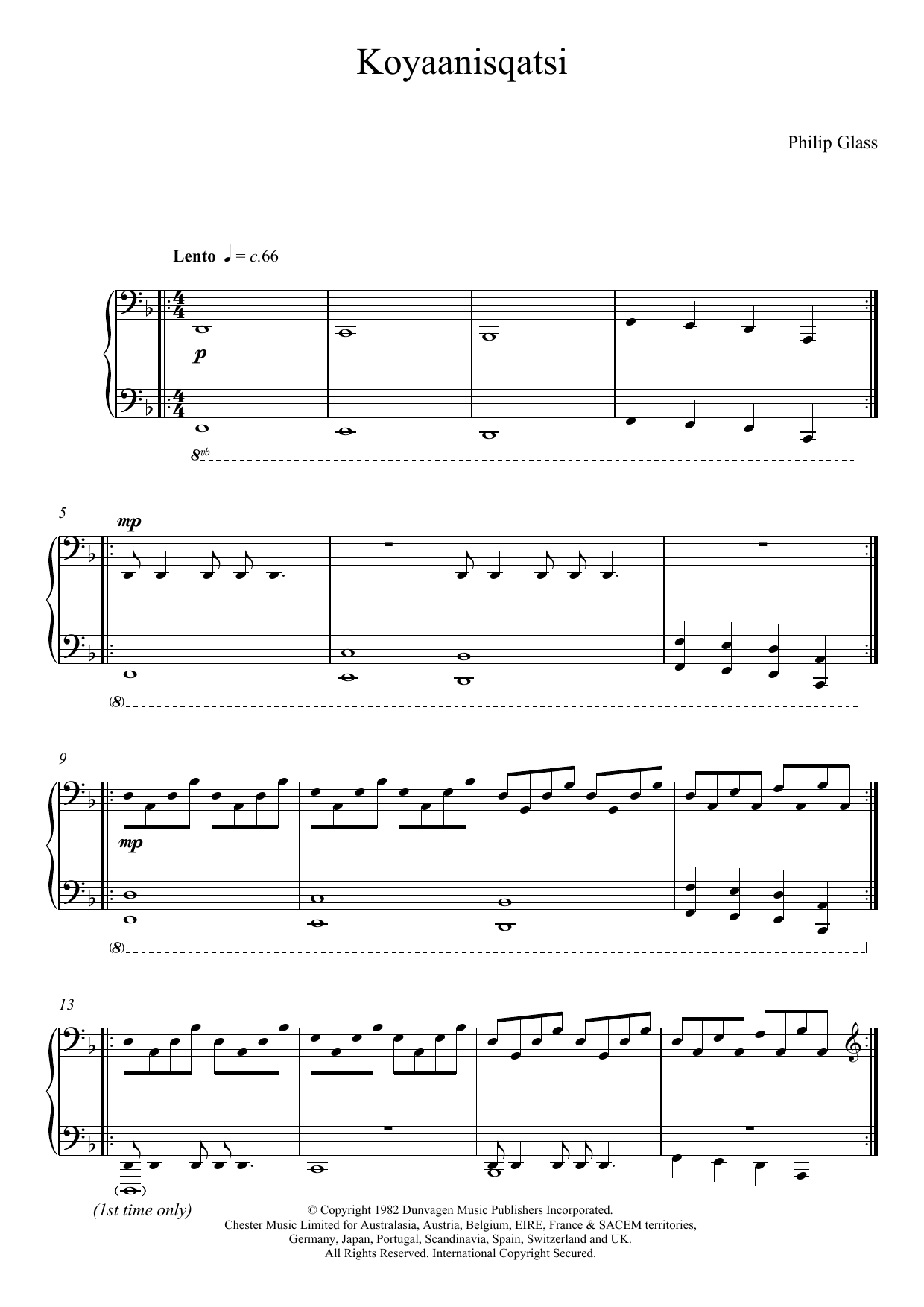 Download Philip Glass Koyaanisqatsi Sheet Music