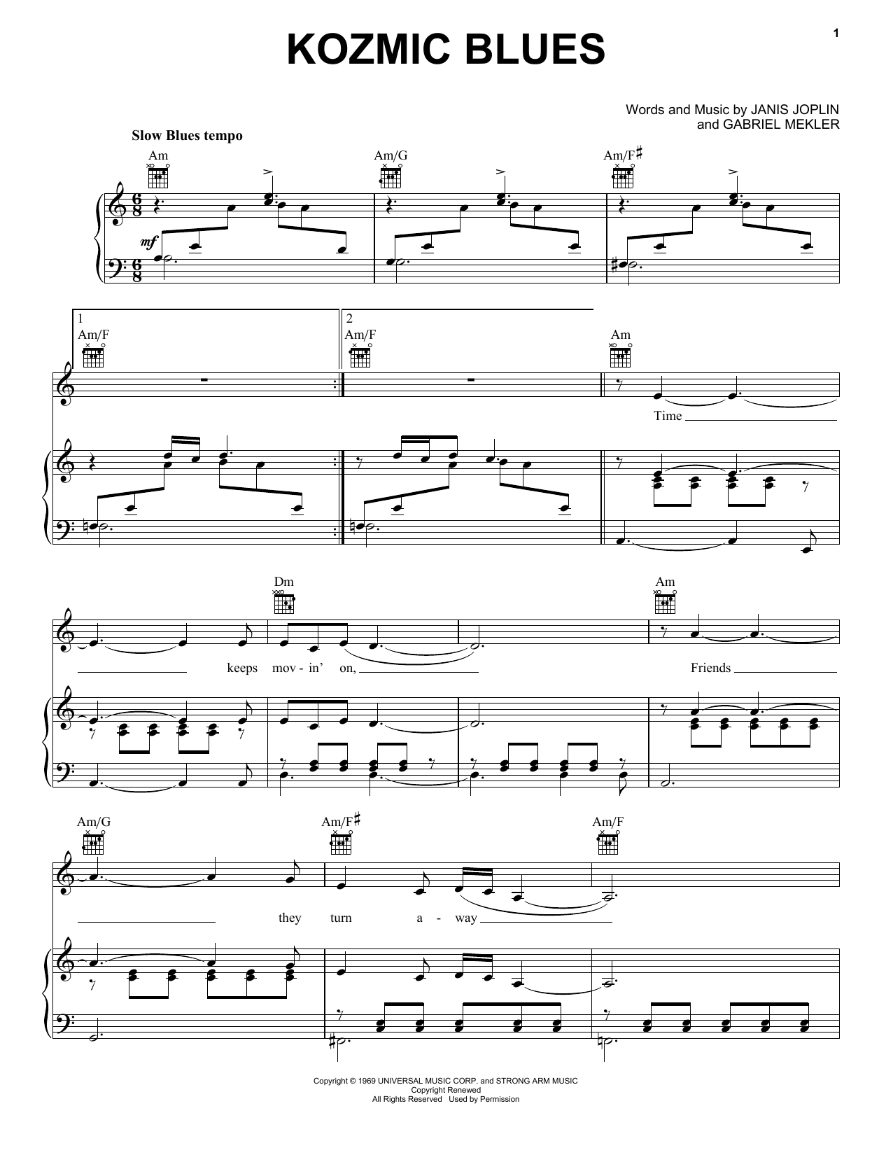Download Janis Joplin Kozmic Blues (from the musical A Night Sheet Music