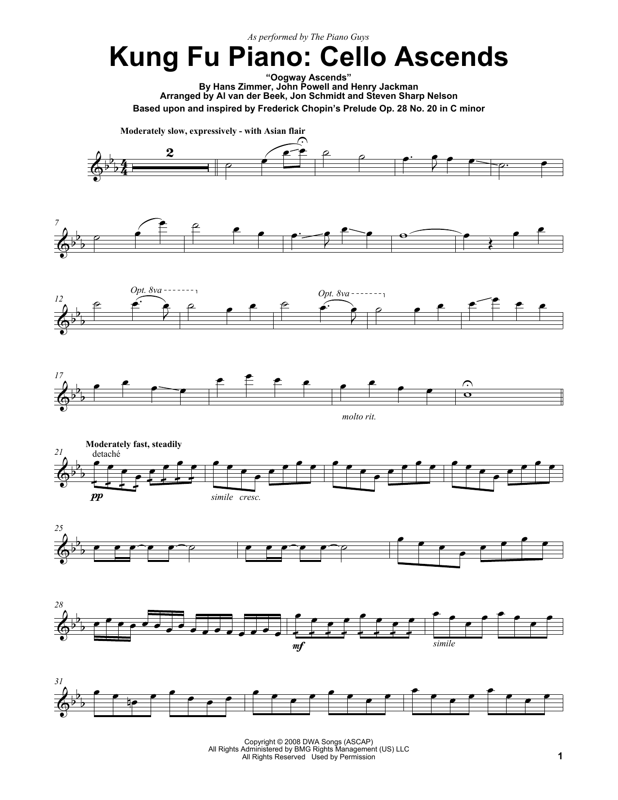 Download The Piano Guys Kung Fu Piano: Cello Ascends Sheet Music