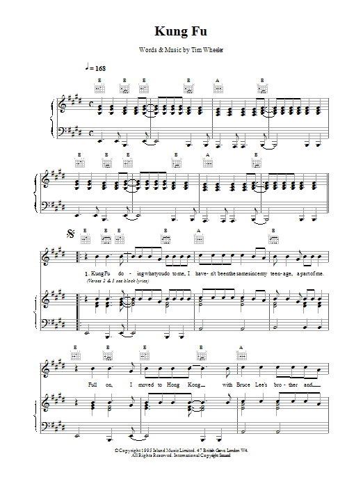 Ash Kung Fu sheet music notes printable PDF score