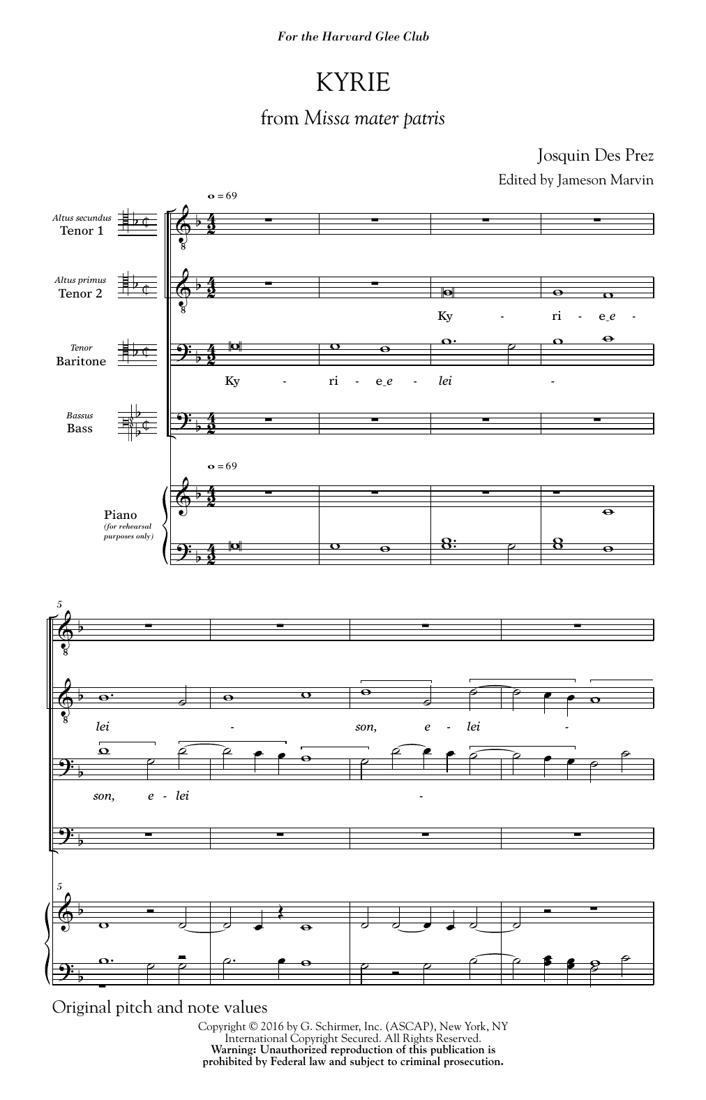 Download Jameson Marvin Kyrie Sheet Music
