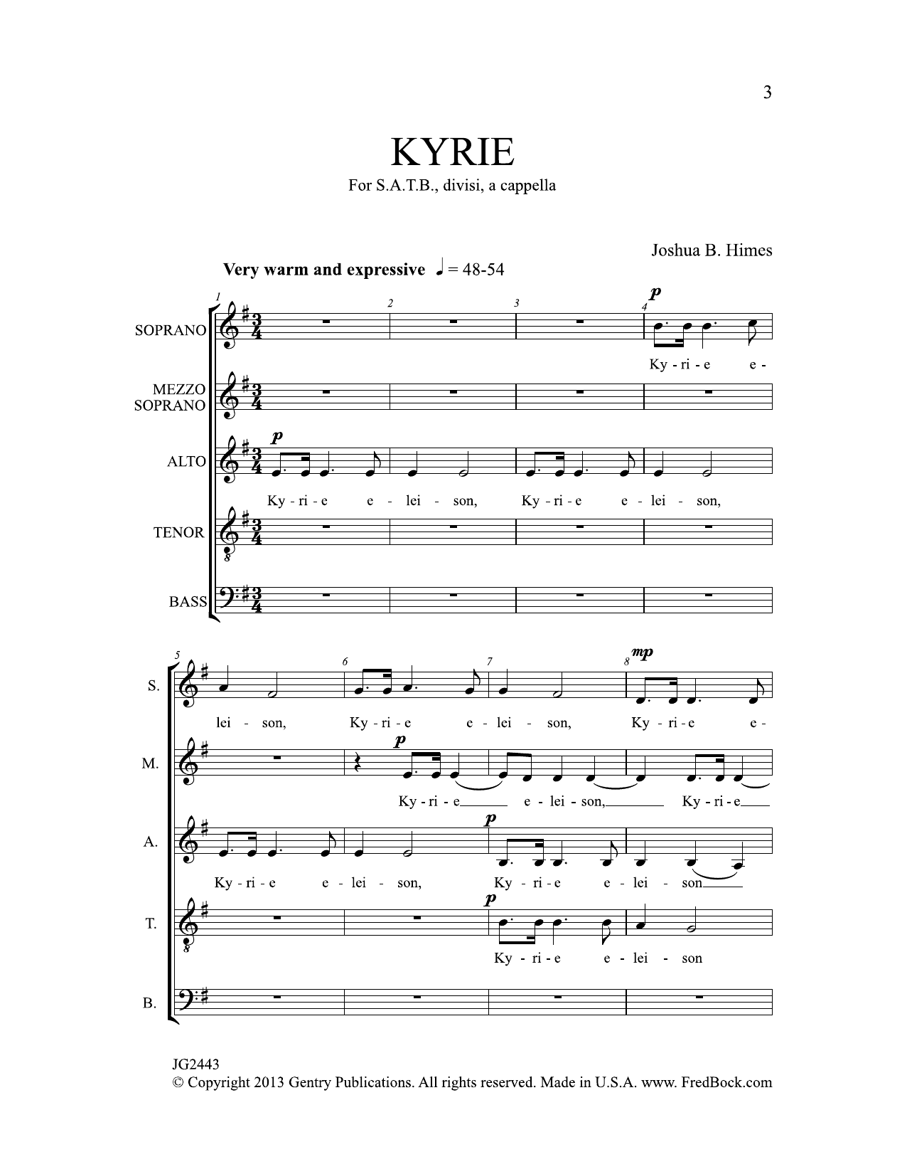 Download Joshua B. Himes Kyrie Sheet Music