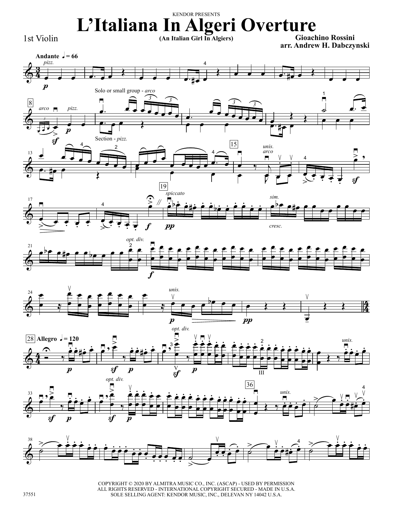 Download Gioachino Rossini L'italiana In Algeri Overture (an Itali Sheet Music
