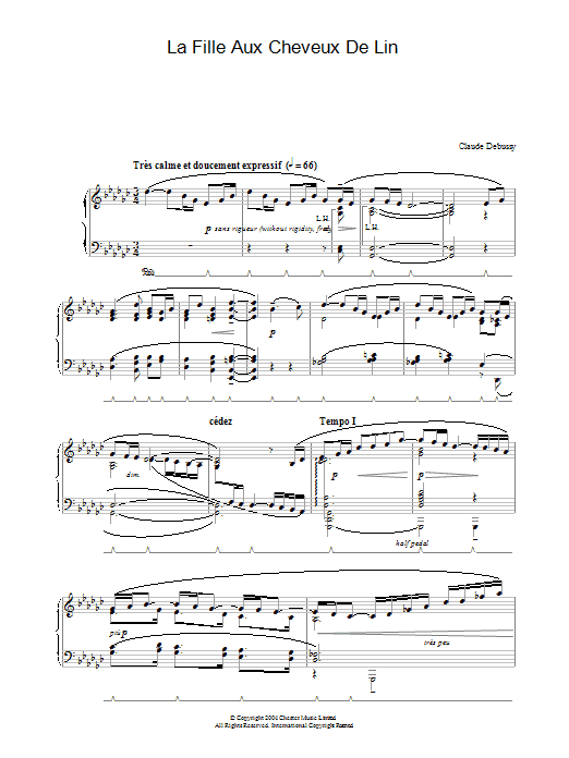 Download Claude Debussy La Fille Aux Cheveux De Lin Sheet Music