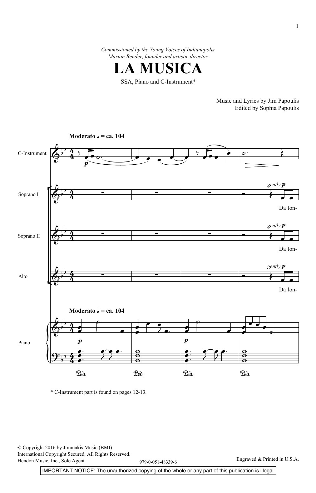 Download Jim Papoulis La Musica Sheet Music