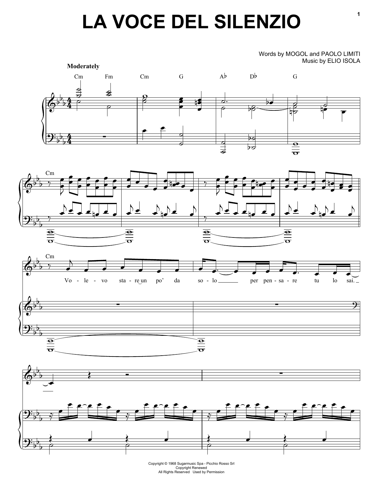 Download Andrea Bocelli La Voce Del Silenzio Sheet Music