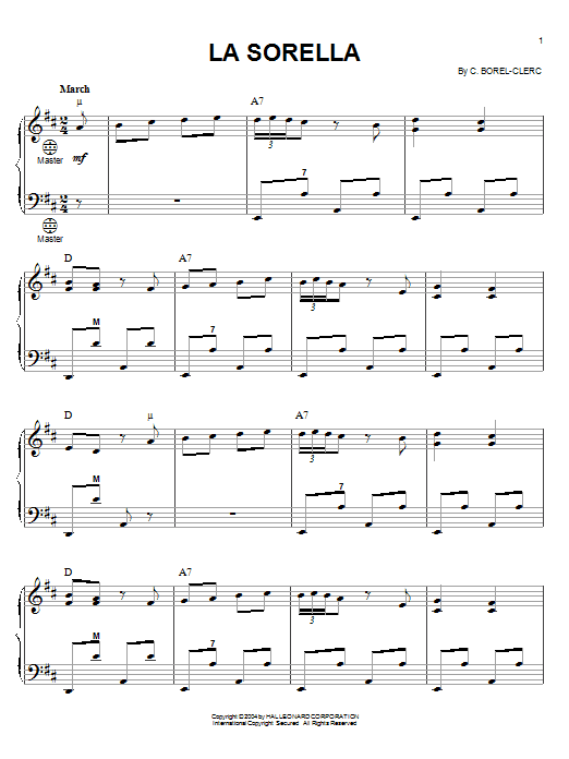 C. Borel-Clerc La Sorella sheet music notes printable PDF score